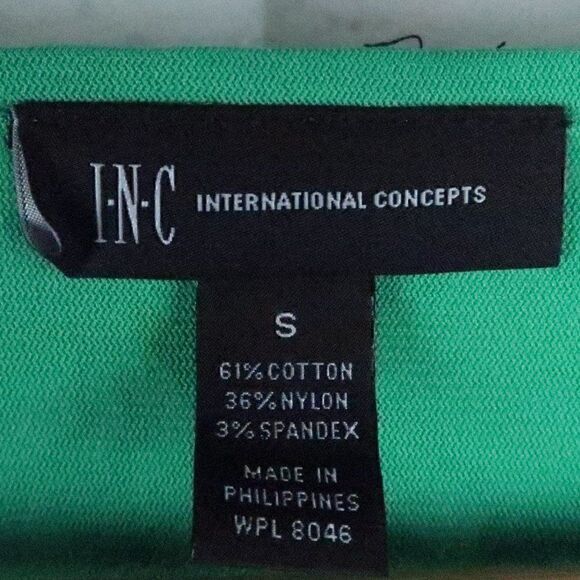 INC INTERNATIONAL CONCEPTS GREEN FLORAL LACE PEPLUM TOP WITH RUCHED SLEEVES - Picture 2 of 11